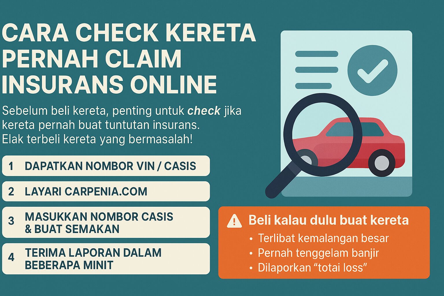 Cara Check Kereta Pernah Claim Insurans Online