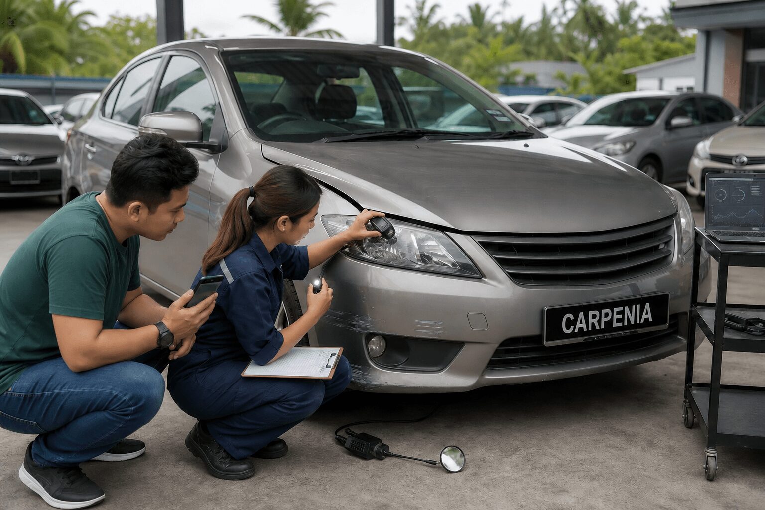 cara semak kereta kemalangan